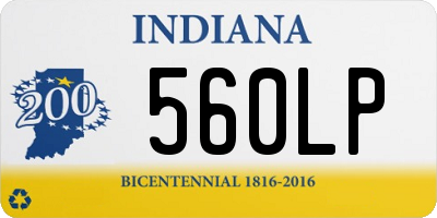 IN license plate 560LP