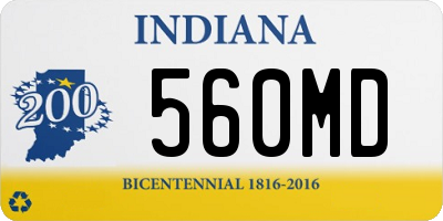 IN license plate 560MD