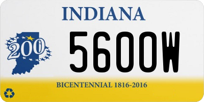 IN license plate 560OW