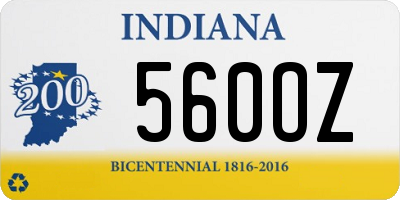 IN license plate 560OZ