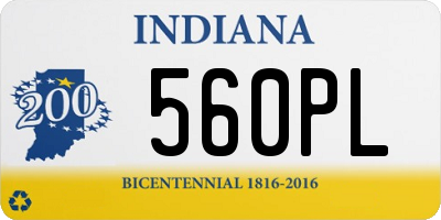 IN license plate 560PL