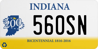 IN license plate 560SN