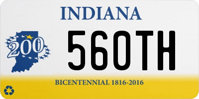 IN license plate 560TH