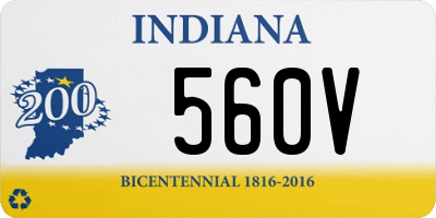 IN license plate 560V