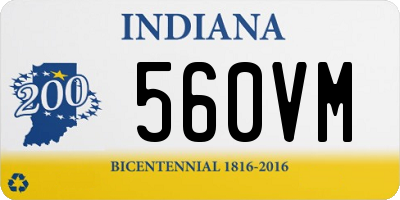 IN license plate 560VM