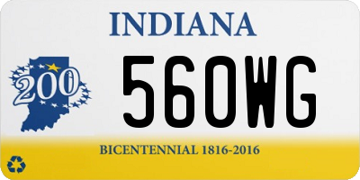 IN license plate 560WG