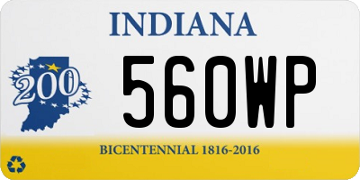 IN license plate 560WP