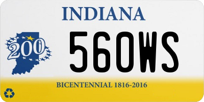 IN license plate 560WS