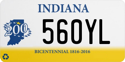 IN license plate 560YL