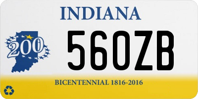 IN license plate 560ZB