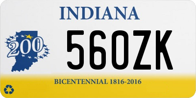 IN license plate 560ZK