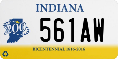 IN license plate 561AW