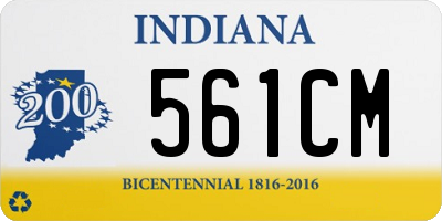 IN license plate 561CM