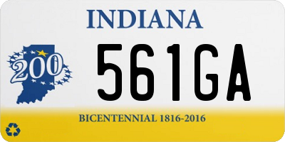IN license plate 561GA