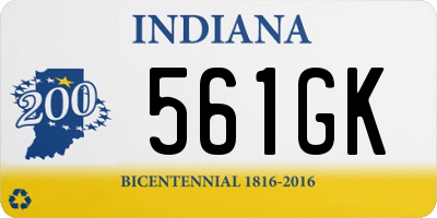IN license plate 561GK