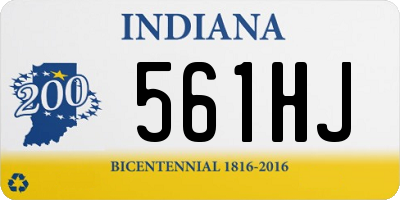 IN license plate 561HJ