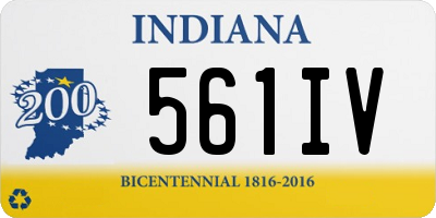 IN license plate 561IV