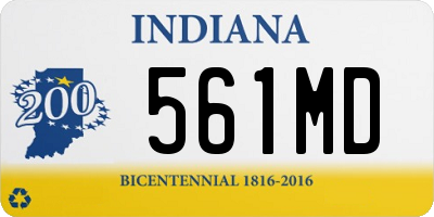 IN license plate 561MD