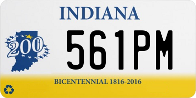 IN license plate 561PM