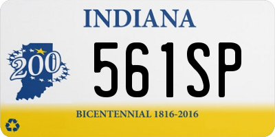 IN license plate 561SP