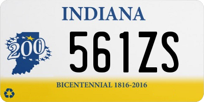 IN license plate 561ZS