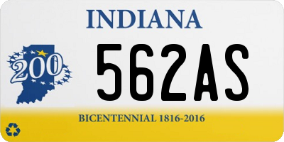 IN license plate 562AS