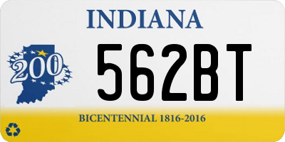 IN license plate 562BT