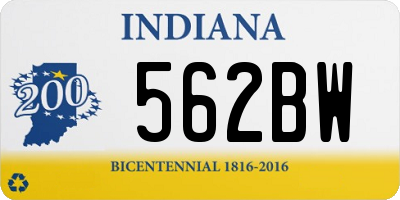 IN license plate 562BW