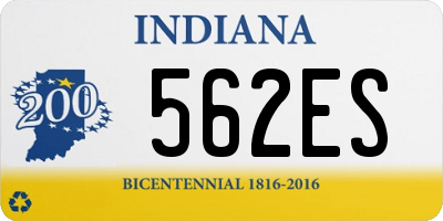 IN license plate 562ES