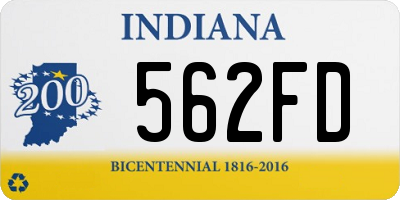 IN license plate 562FD