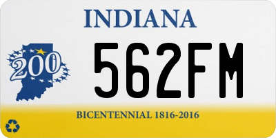 IN license plate 562FM