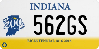 IN license plate 562GS