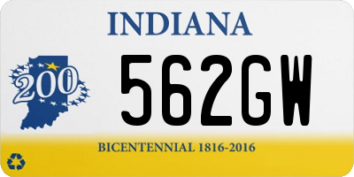 IN license plate 562GW