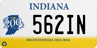 IN license plate 562IN