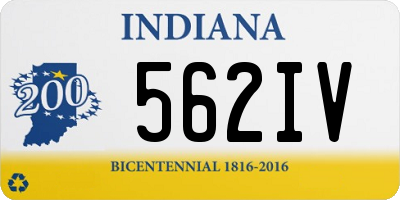 IN license plate 562IV