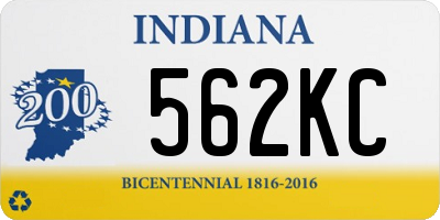 IN license plate 562KC