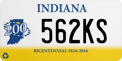 IN license plate 562KS