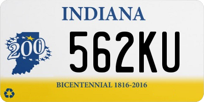 IN license plate 562KU