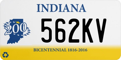 IN license plate 562KV