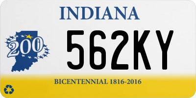 IN license plate 562KY