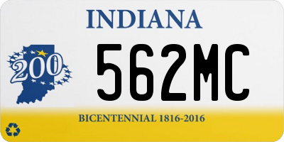 IN license plate 562MC