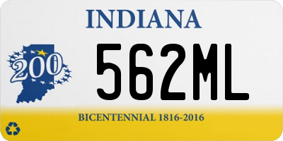 IN license plate 562ML