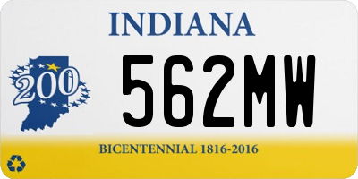 IN license plate 562MW