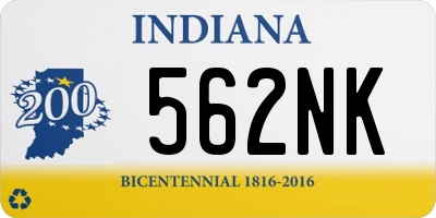 IN license plate 562NK
