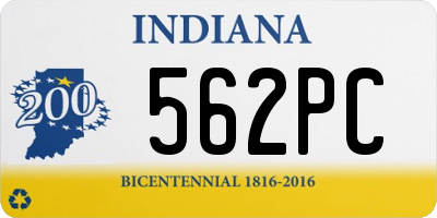 IN license plate 562PC