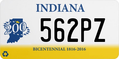 IN license plate 562PZ