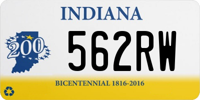 IN license plate 562RW