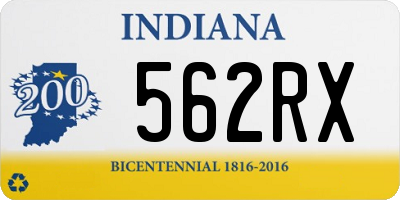 IN license plate 562RX