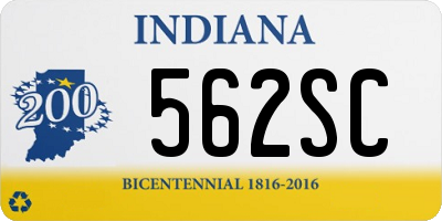 IN license plate 562SC