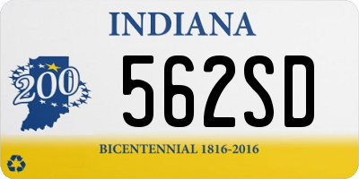 IN license plate 562SD